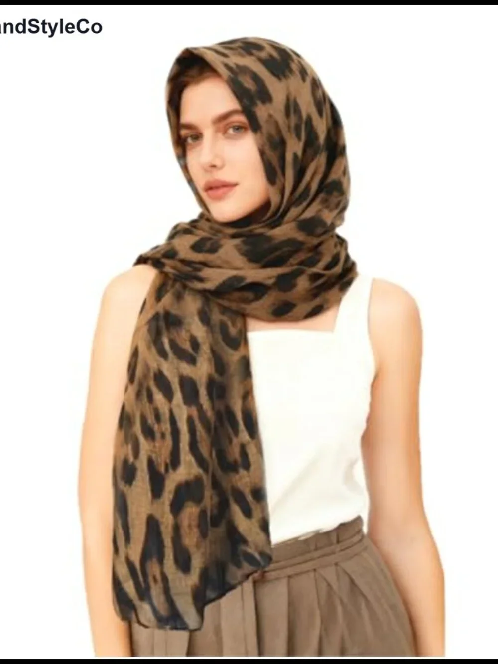 Viscose Leopard Shawl Wrap Hijab Scarf Lightweight Women